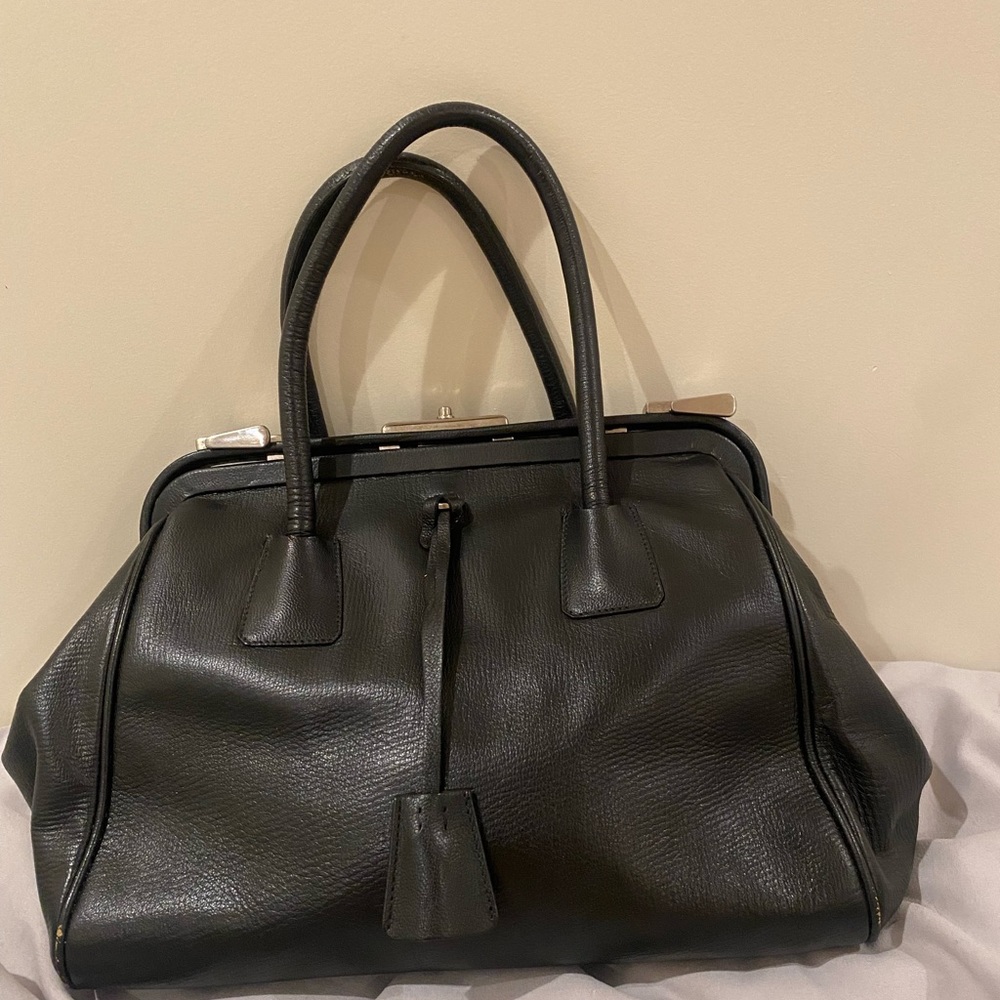 Prada Madras Cerniera Doctor Bag in Black